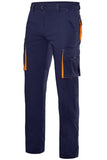 Pantaloni bicolore Blu Arancio Stretch multitasche