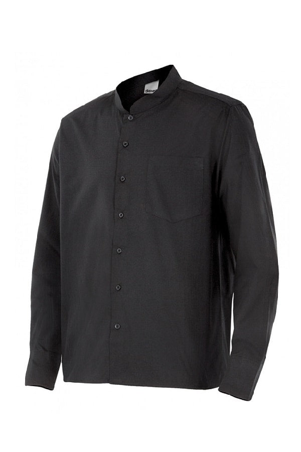 Camicia coreana nera uomo sales