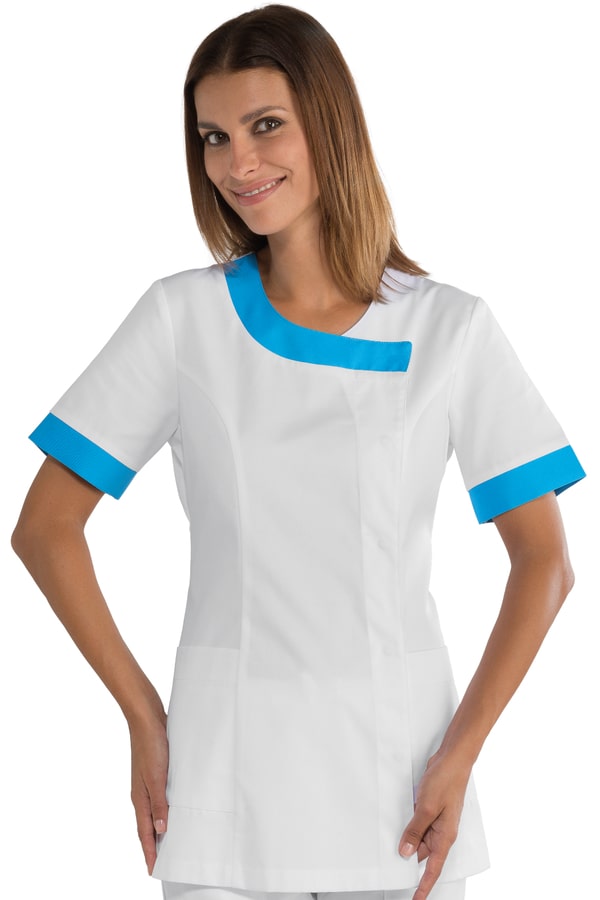 Casacca Delhi bianca e turchese 005410