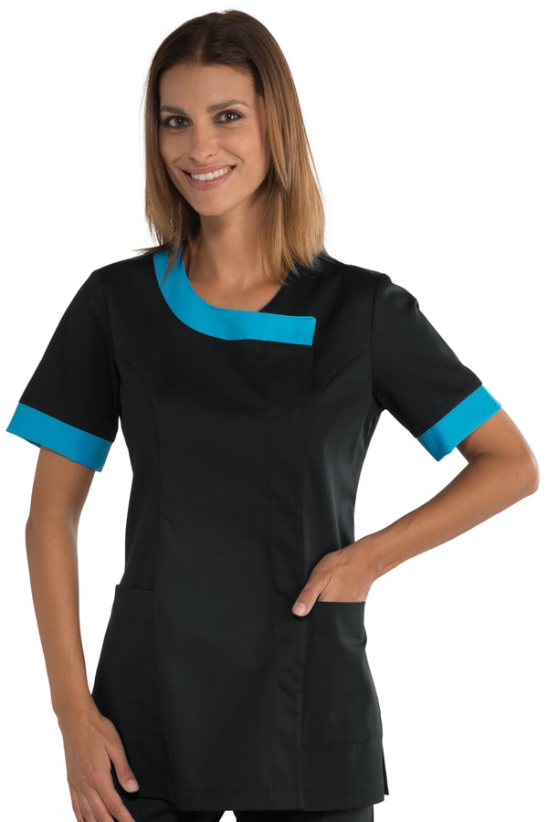 Casacca Delhi nera e turchese 005420