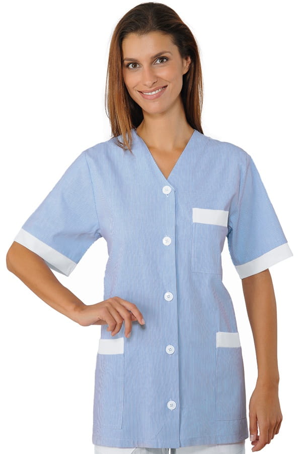 Casacca Dacca piquet rigatino azzurro 006122