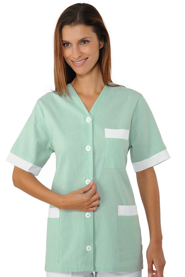 Casacca Dacca piquet rigatino verde 006124