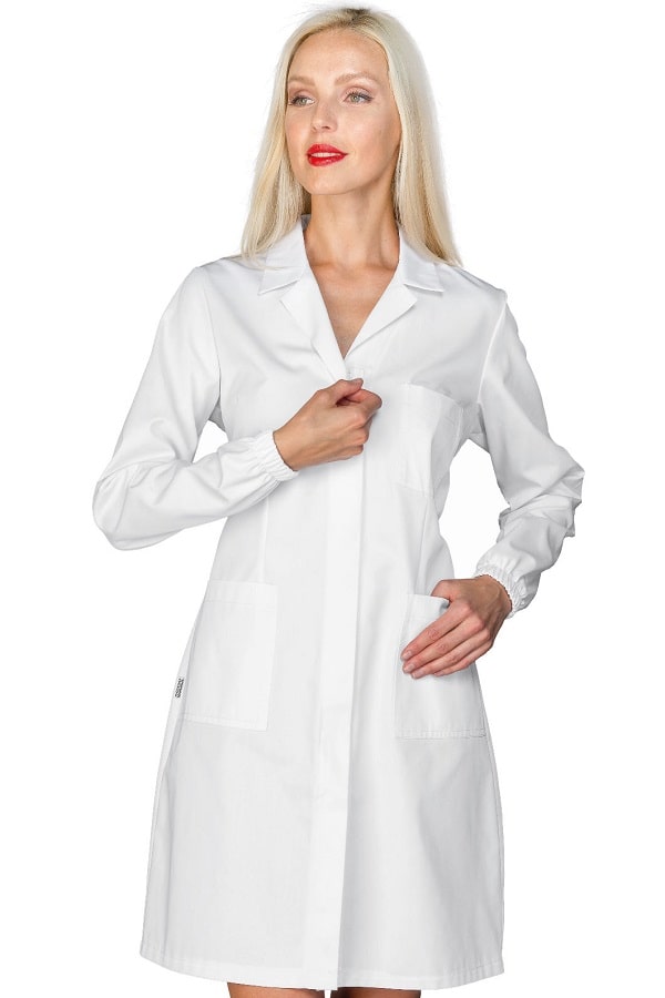 Camice Singapore Bianco con Zip maniche ad elastico polycotone