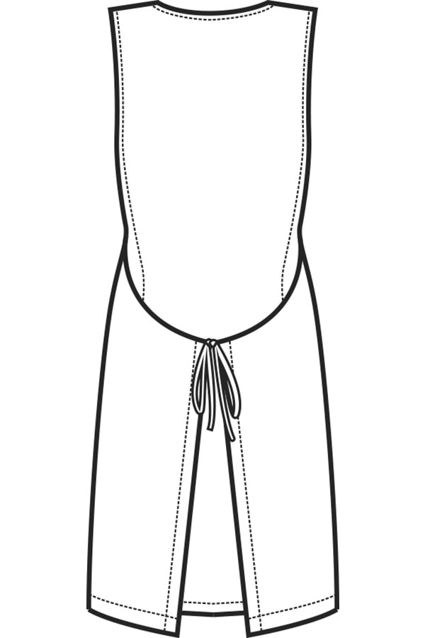 Grembiule avvolgente Papeete long disegno rear