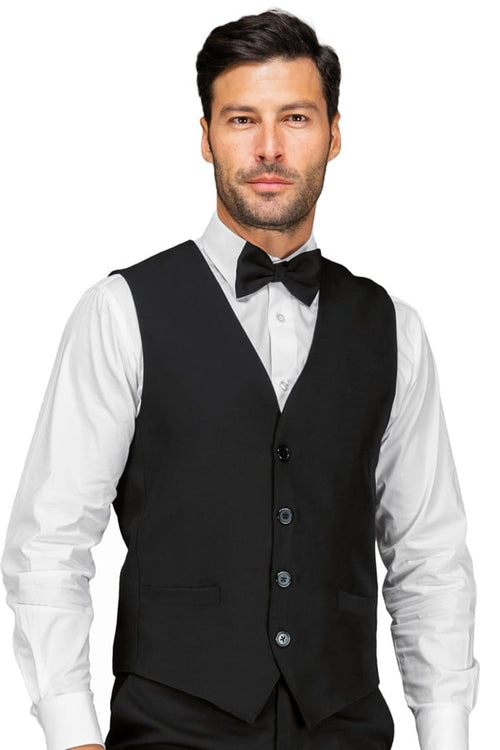 Gilet unisex a bottoni fissi nero