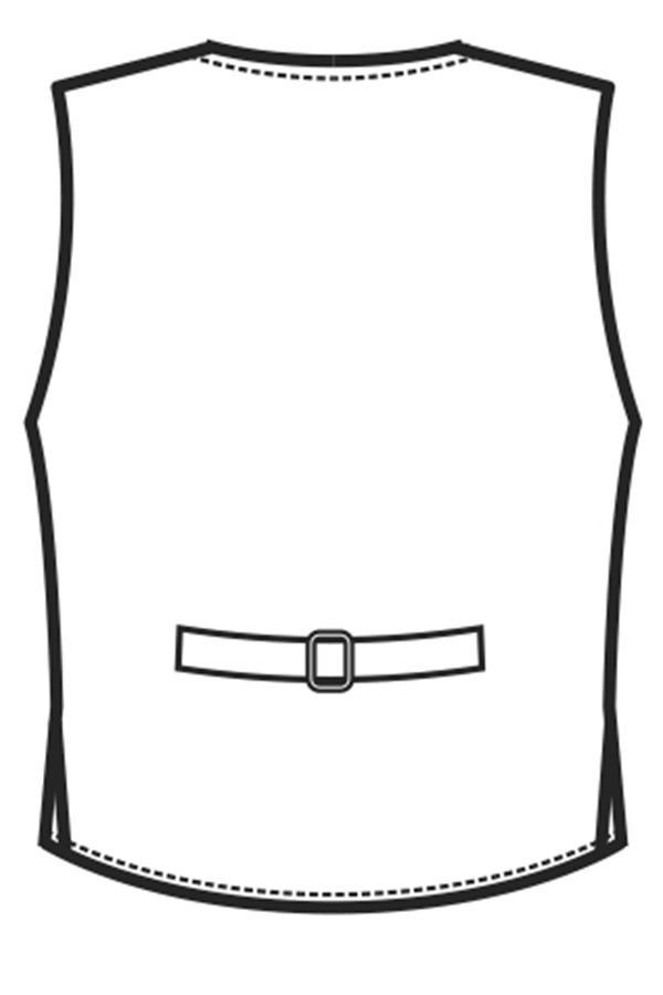 Disegno rear Gilet doppiopetto unisex Damasco 033341