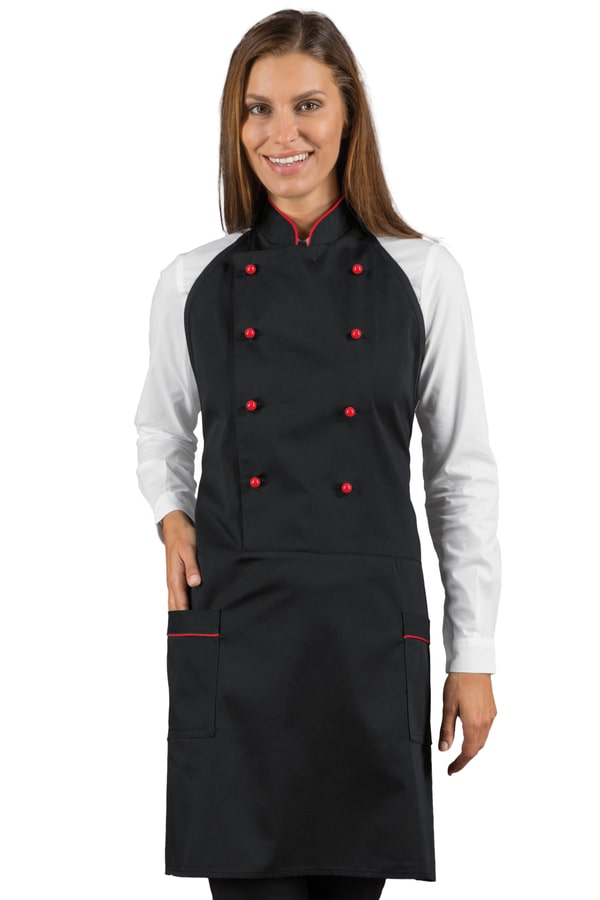 Grembiule Assuan nero e rosso 037307