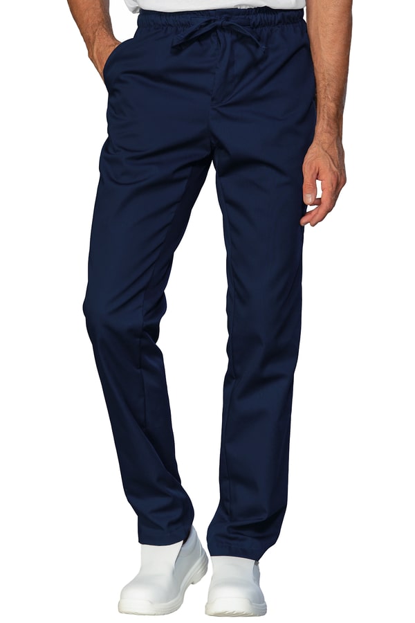 Pantalone Slim Zip Polycotone blu