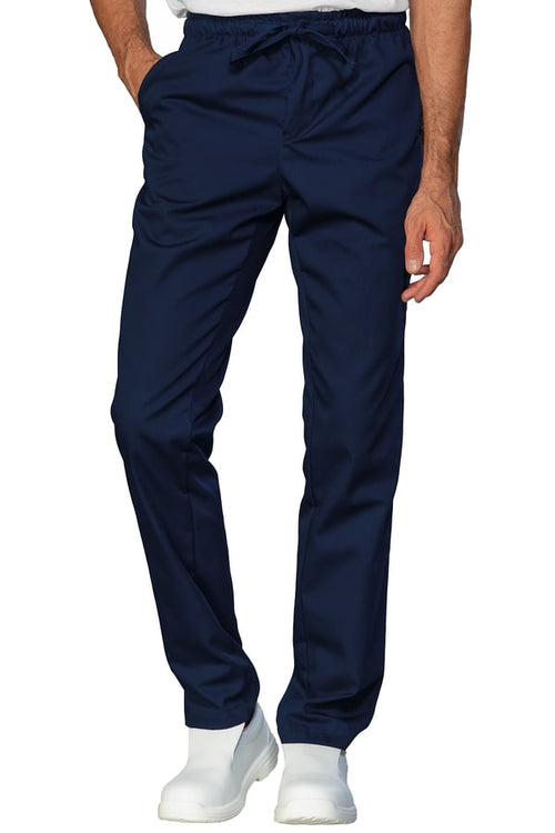 Pantalone Slim Zip Polycotone blu
