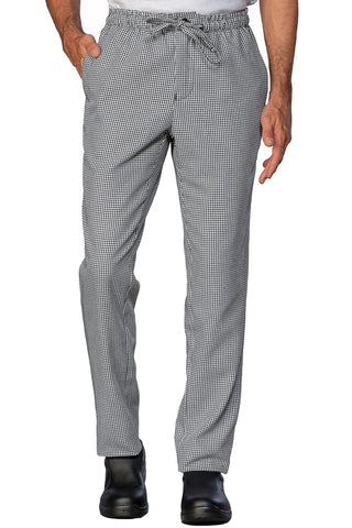 Pantalone Slim Zip Pied de Poule