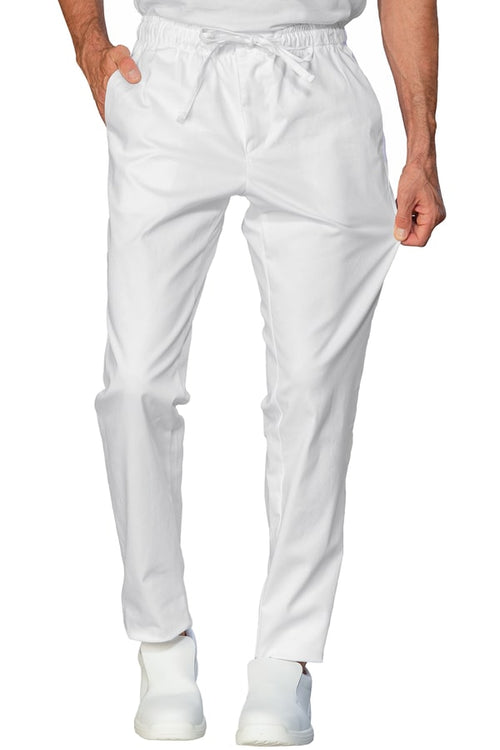 Pantalone Slim Zip Cotone Stretch bianco