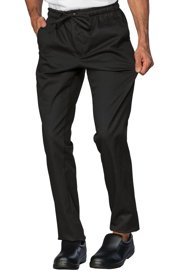 Pantalone Slim Zip Cotone Stretch nero