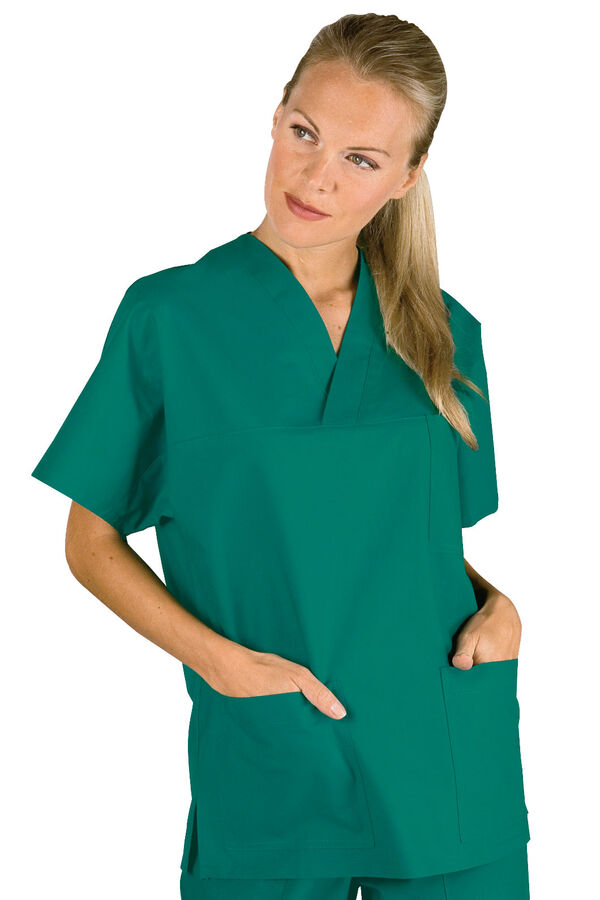 Casacca Collo a V Cotone Verde 045200