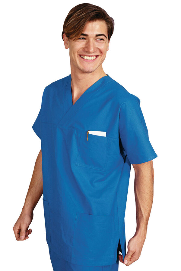 Casacca Collo a V Cotone Azzurra 045400