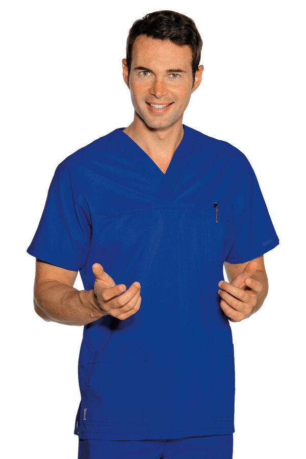 Casacca collo a V Blu cina 045406