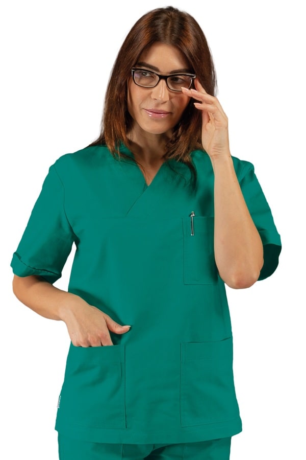 Casacca collo a V maniche corte 045904M