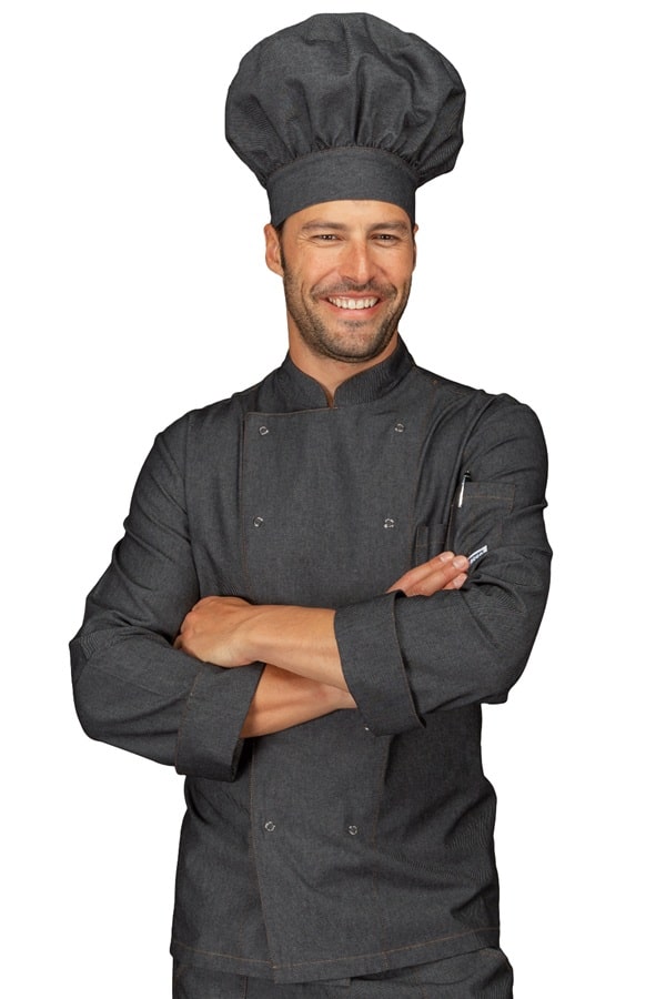 Giacca cuoco bottoni a pressione jeans 057041