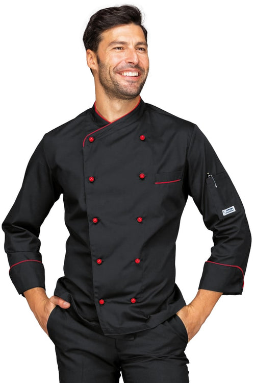 Giacca Panama slim nera e rossa 058207