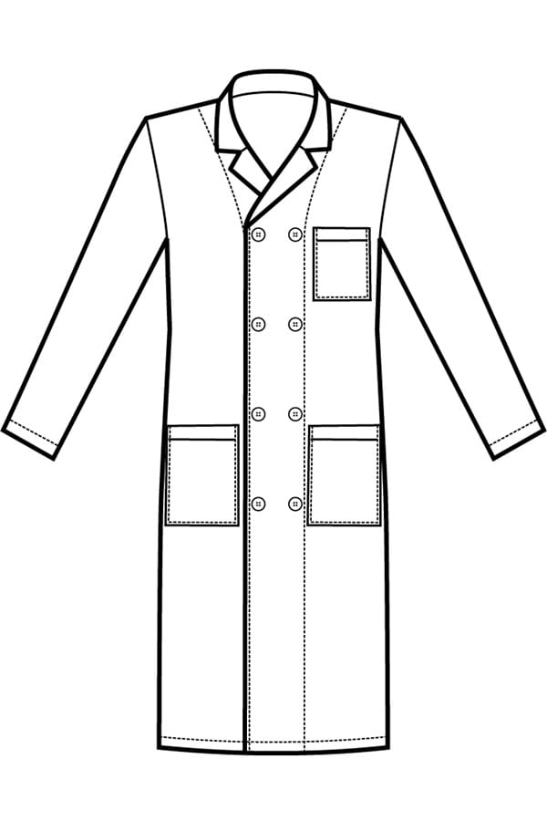 Camice Medico Doppio Petto Disegno front