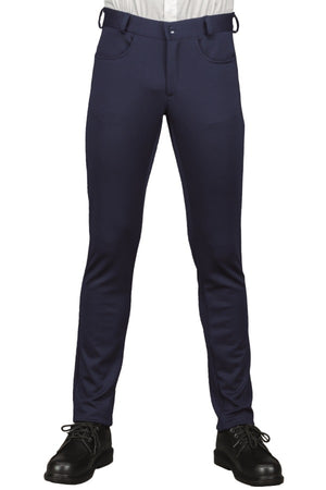 Pantalone yale slim jersey milano blu 064592