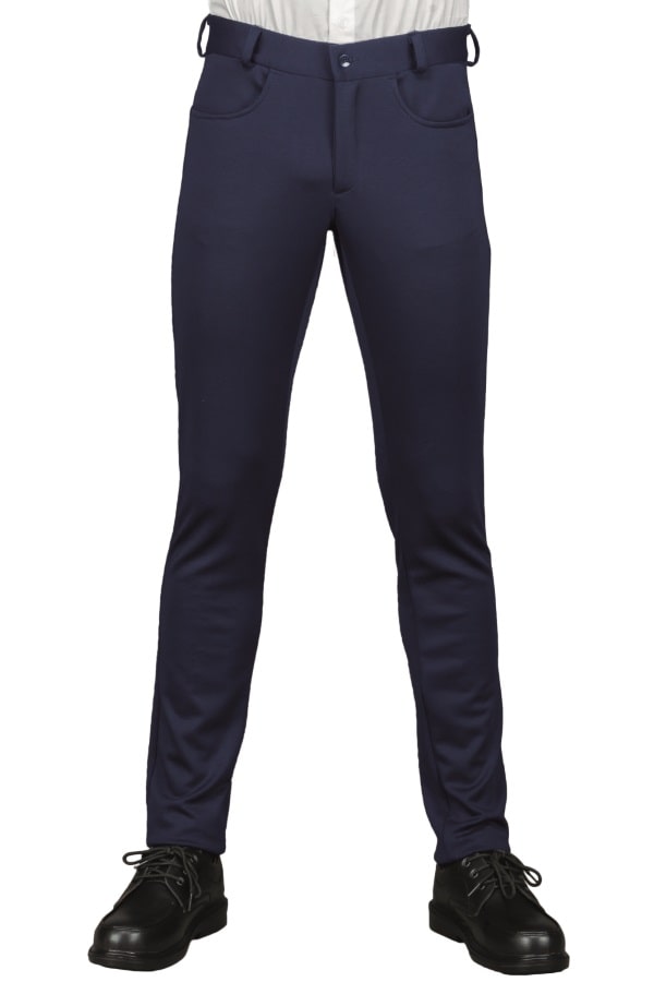 Pantalone yale slim jersey milano blu 064592