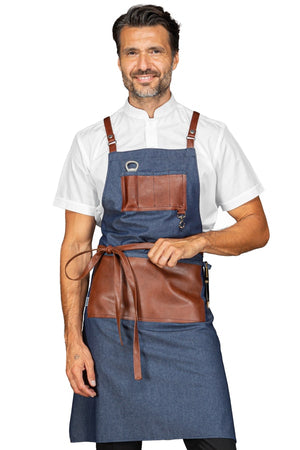 Grembiule Bristol Jeans e cuoio 088977
