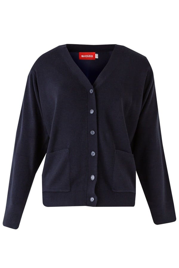 Cardigan a maglia rasata blu