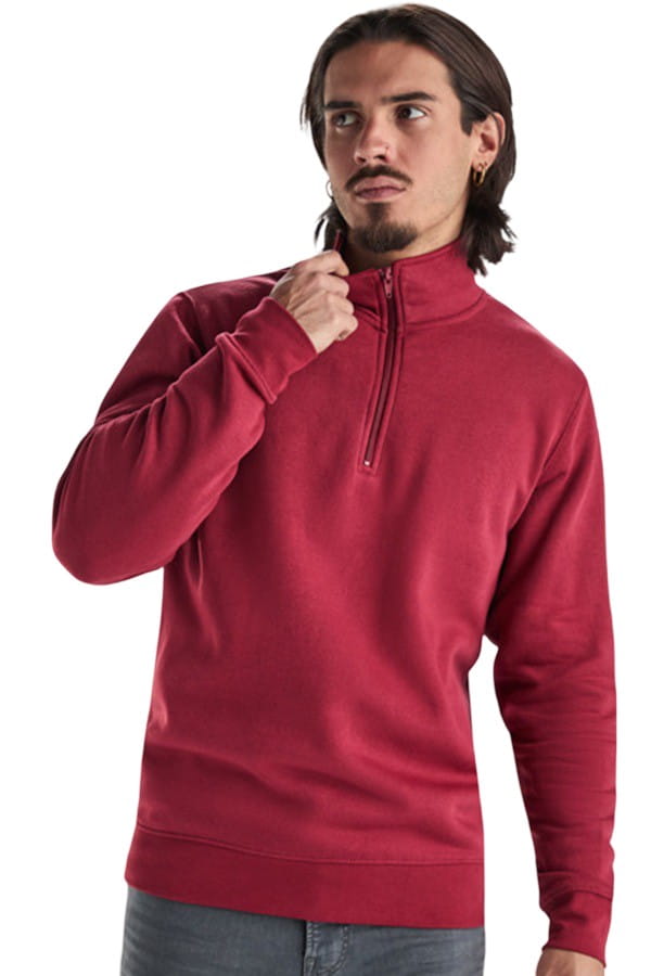 Felpa con zip collo Roly Aneto