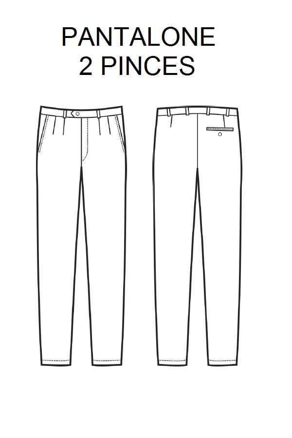 Pantaloni con pinces disegno