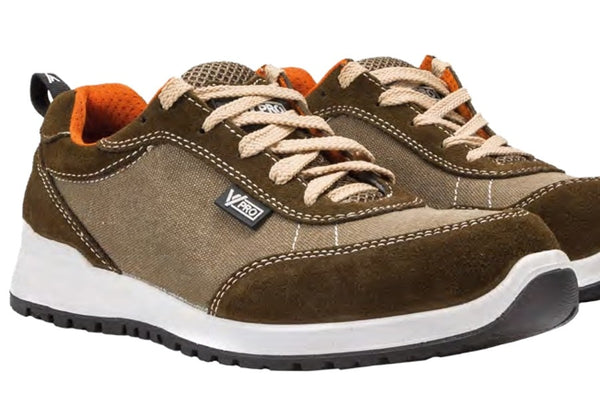 Scarpe Brisk S1P SRC in tessuto Canvas Marroni