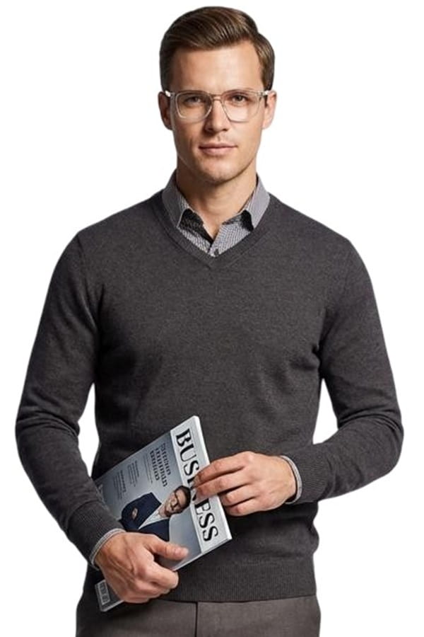 Maglia business uomo collo a V