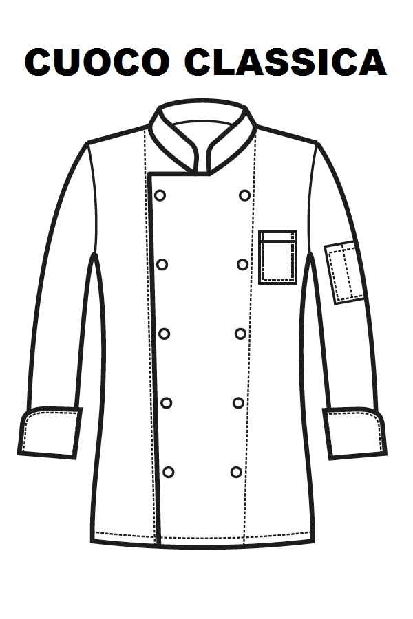 Giacca Cuoco classica disegno front