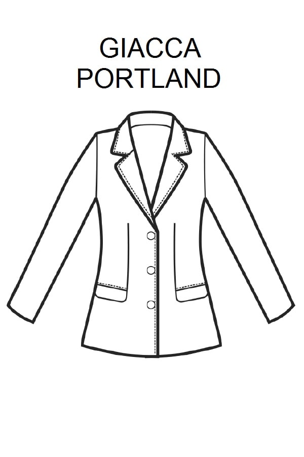 Giacca Portland Stretch Lana foderata Nera