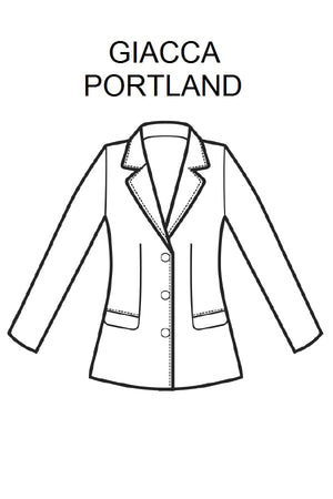 Giacca Portland Stretch Lana foderata Nera front