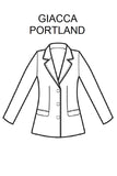 Giacca Portland Stretch Lana foderata Nera front