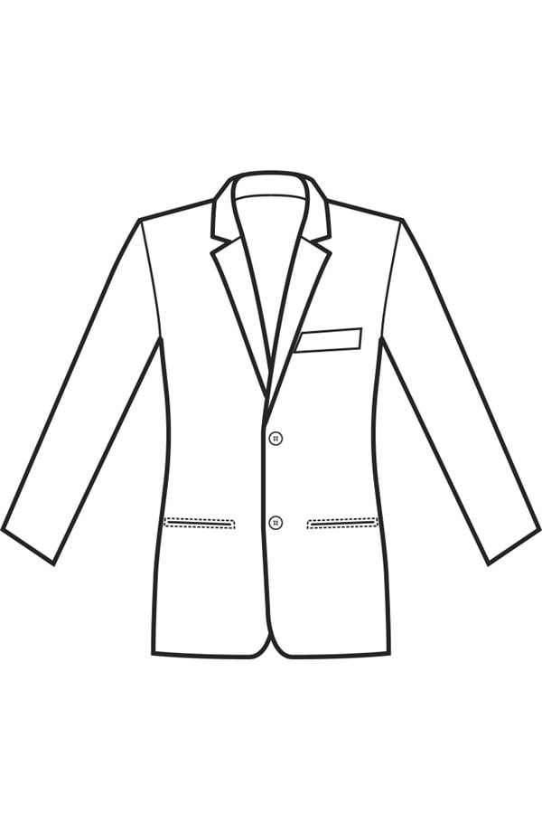 Disegno giacca uomo 2 bottoni front