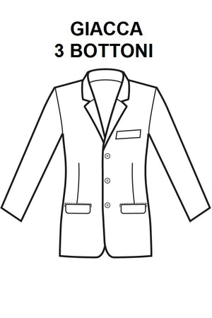 Giacca Uomo 3 Bottoni Nera disegno
