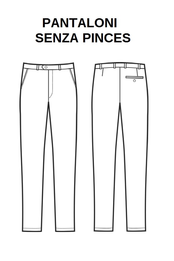 Pantaloni senza opinces disegno