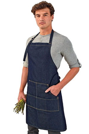 Grembiule pettorina Jeans Stitch Denim Bib Apron