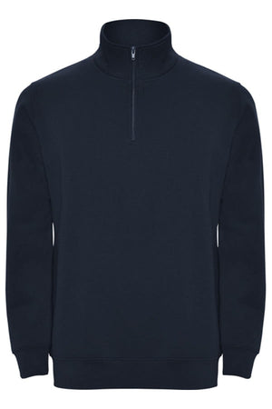 Felpa con zip collo Roly Aneto blu navy