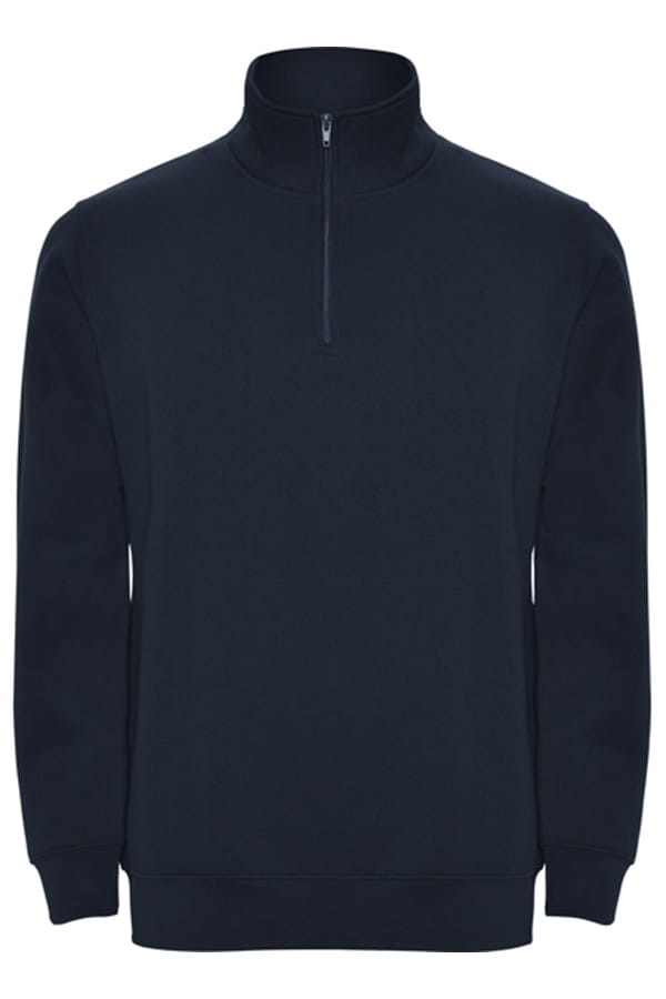 Felpa con zip collo Roly Aneto blu navy