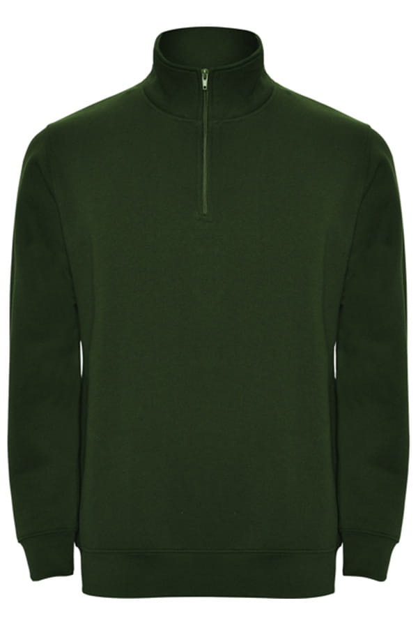 Felpa con zip collo Roly Aneto forest green