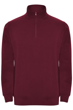 Felpa con zip collo Roly Aneto bordeaux