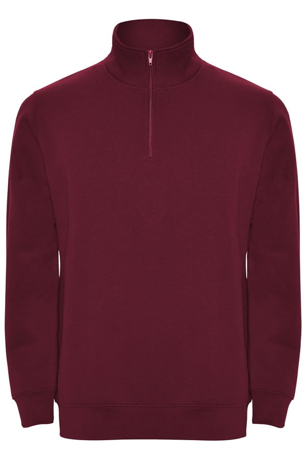 Felpa con zip collo Roly Aneto bordeaux
