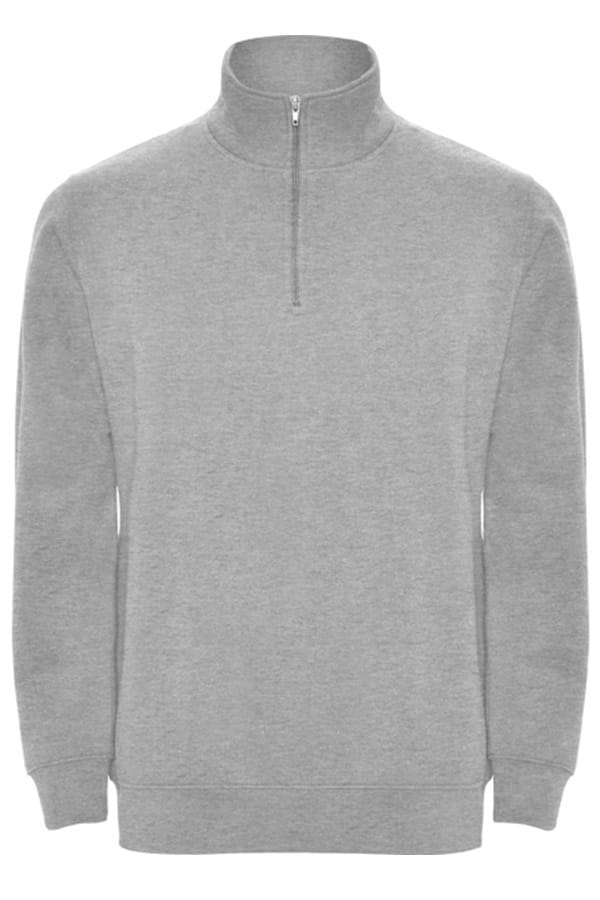 Felpa con zip collo Roly Aneto melange