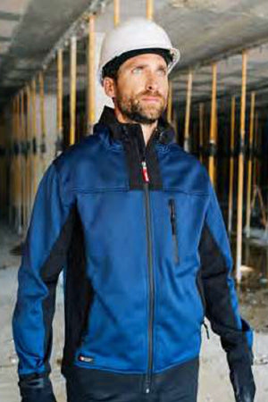 Softshell invernale Bicolor con cappuccio Blu