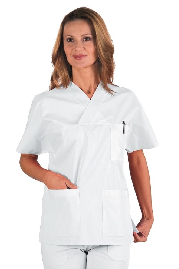 Casacca Unisex Collo a V Bianca - ITALIADIVISE