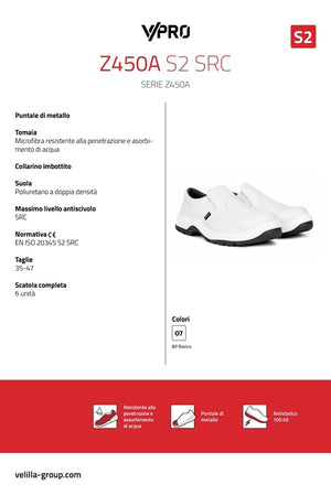 Scarpe alimentari S2 Z450A Scheda