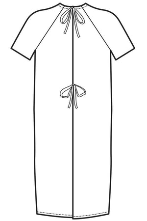 Camice Paziente Azzurro 006090 Disegno rear