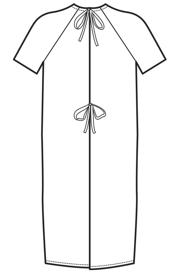 Camice Paziente Azzurro 006090 Disegno rear